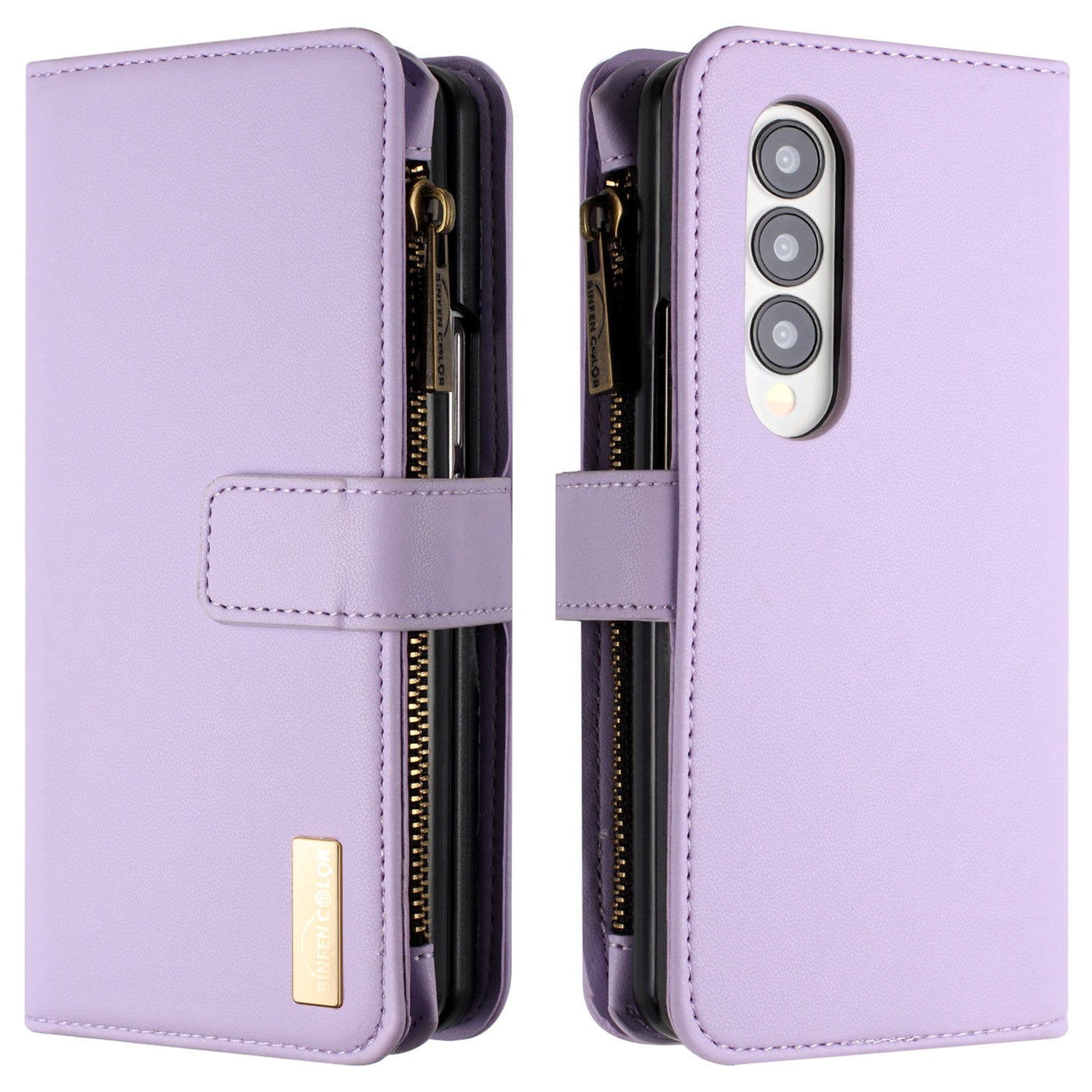 BINFEN COLOR Pro Samsung Galaxy Z Fold4 5G matný zip pouzdro na kapesní telefon PU kožený stojánek obal na peněženku BINFEN COLOR Pro Samsung Galaxy Z Fold4 5G matný zip pouzdro na kapesní telefon PU kožený stojánek obal na peněženku